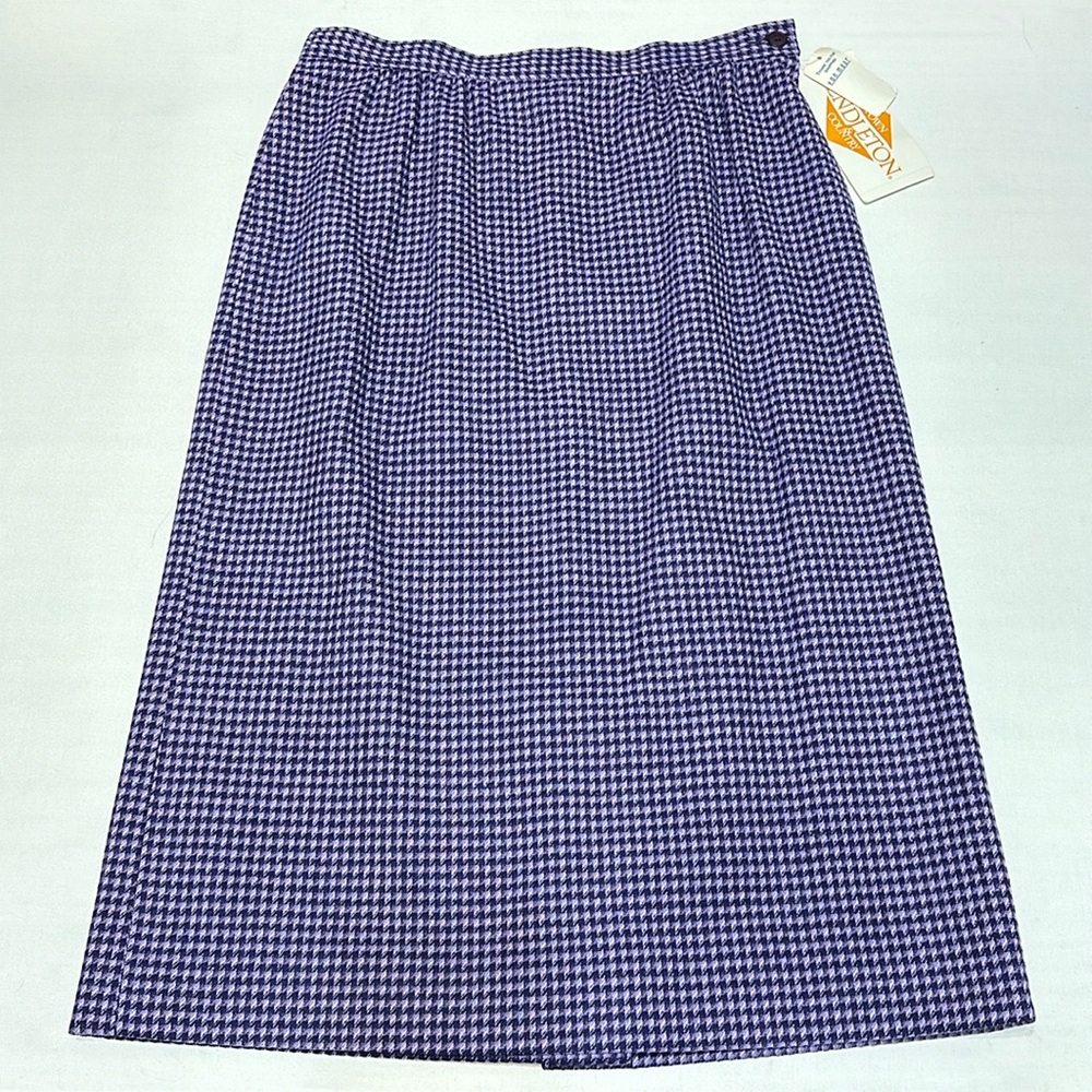 Pendleton Purple Wool Houndstooth Pencil Skirt NOS 80s Vintage
